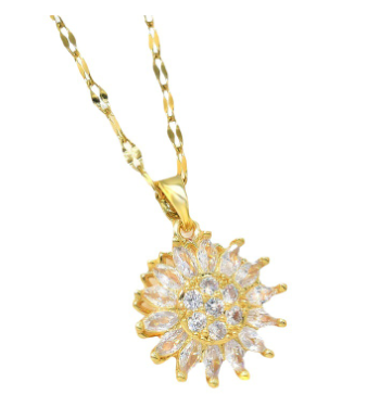 Rotatable Sunflower Necklace for Women - Chic Design