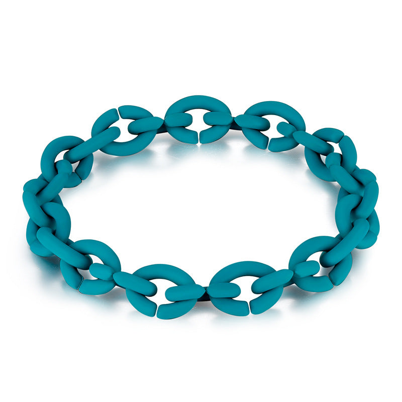 Morandi Solid Rubber DIY Woven Silicone Women's Bracelet