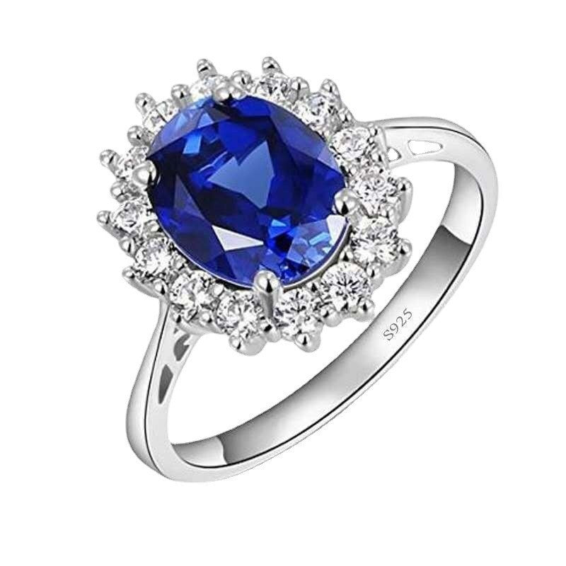 Gorgeous Blue Zircon Diamond Single Finger Ring