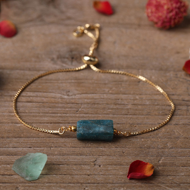 Adjustable Women’s Metal Chain Bracelet with Prismatic Stones