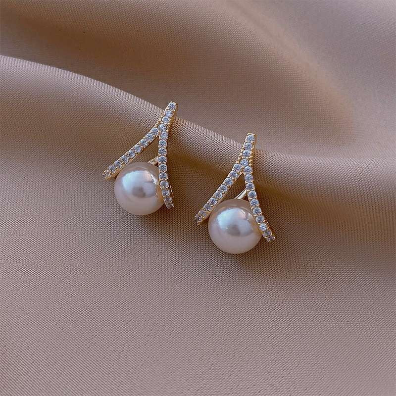Vintage 925 Silver Pearl Earrings for Women
