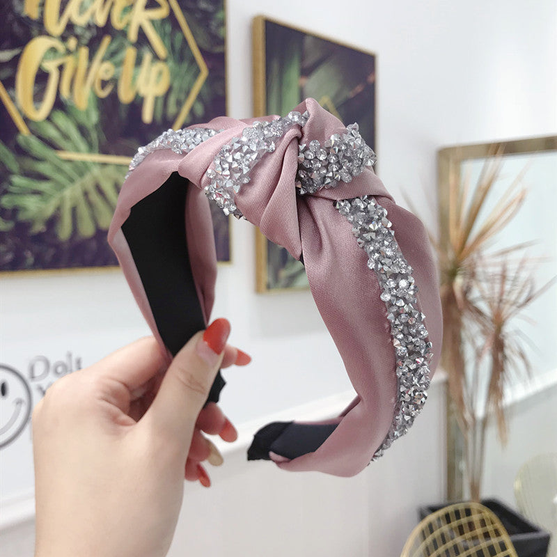 Korean Style Simple Gem-Embellished Hairband Headband