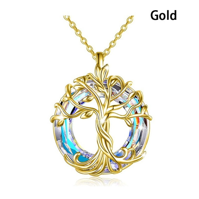 Women's Metal Tree of Life Round Pendant Necklace
