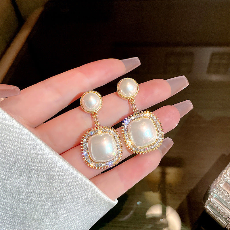 Vintage 925 Silver Pearl Earrings for Women