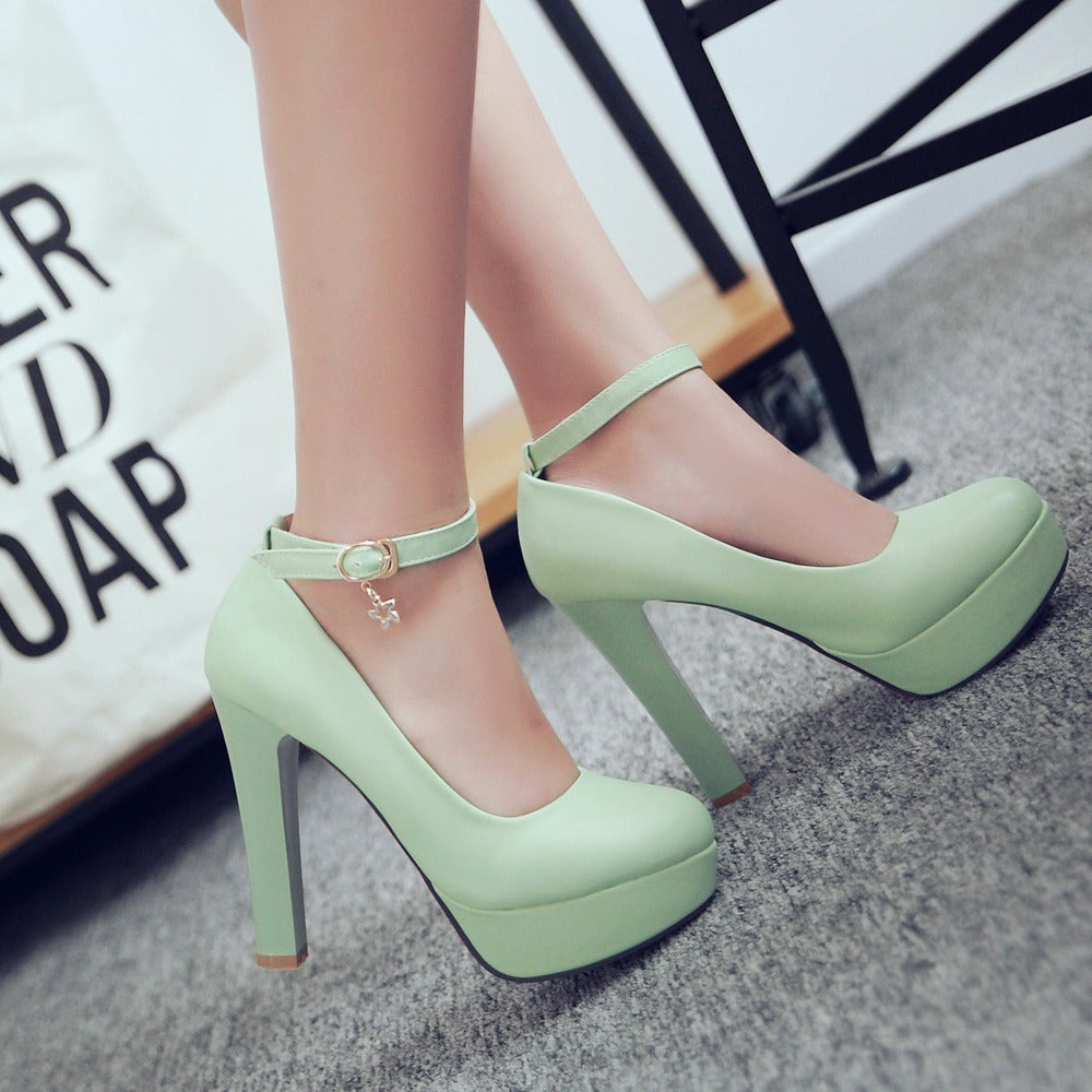 Elegant High Heeled Waterproof Club Shoes for Women