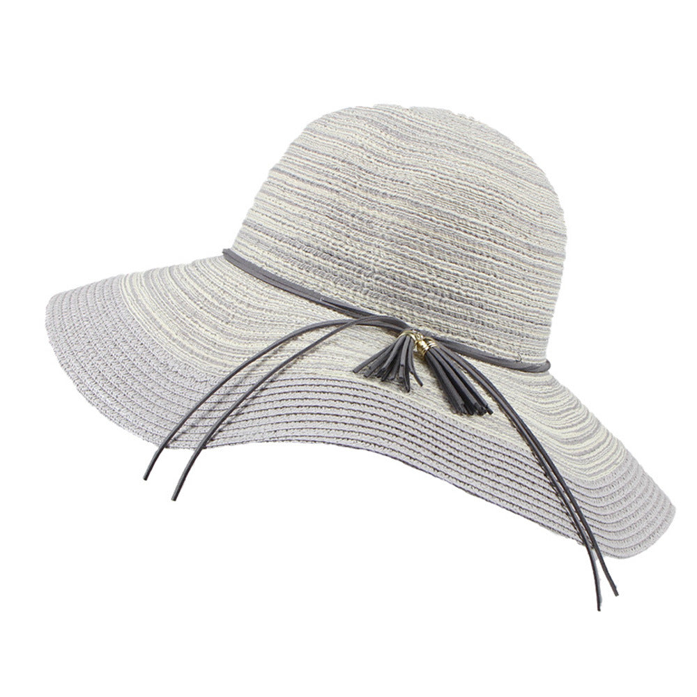 Summer Women's Foldable Wide-Brim Sun Hat for Outdoors