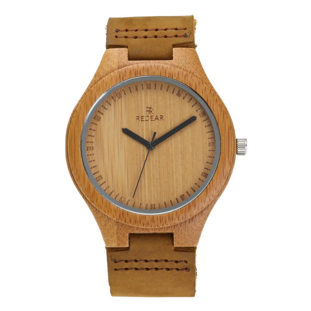 Wooden Couple's Watch with Genuine Leather Band