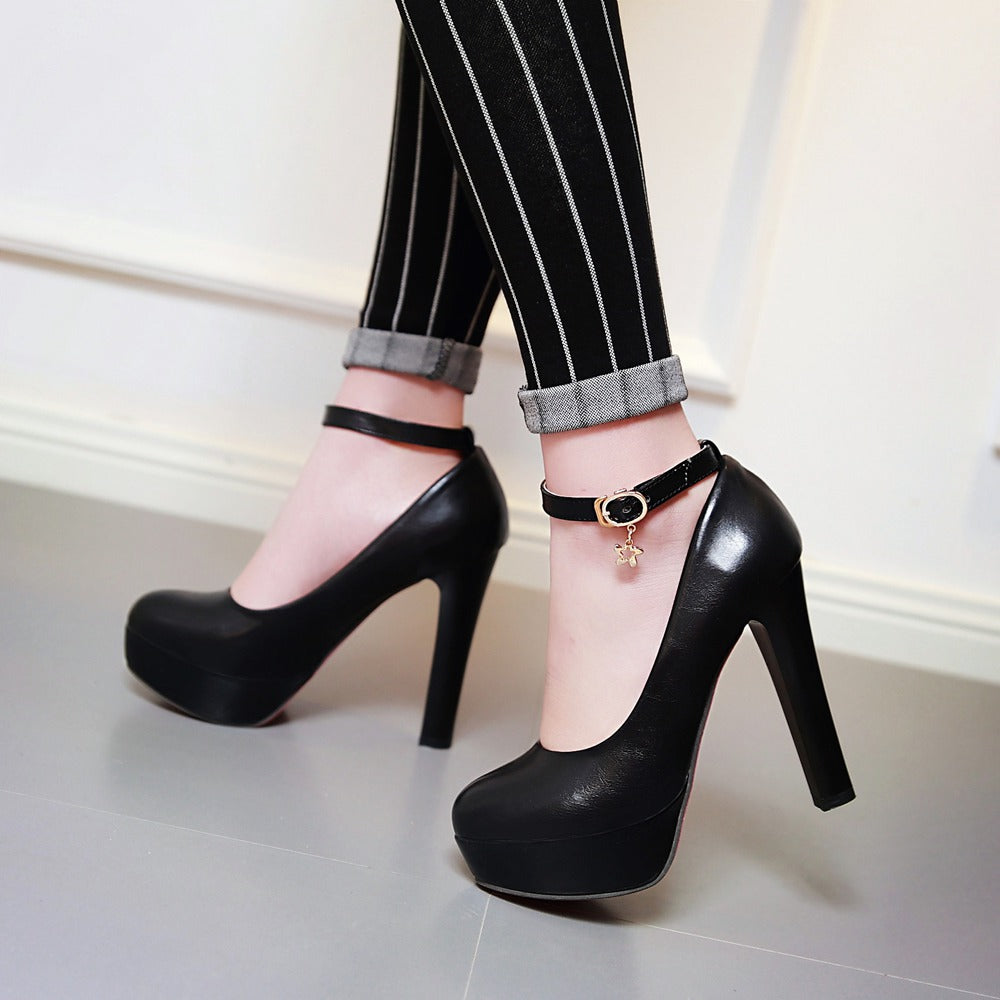 Elegant High Heeled Waterproof Club Shoes for Women