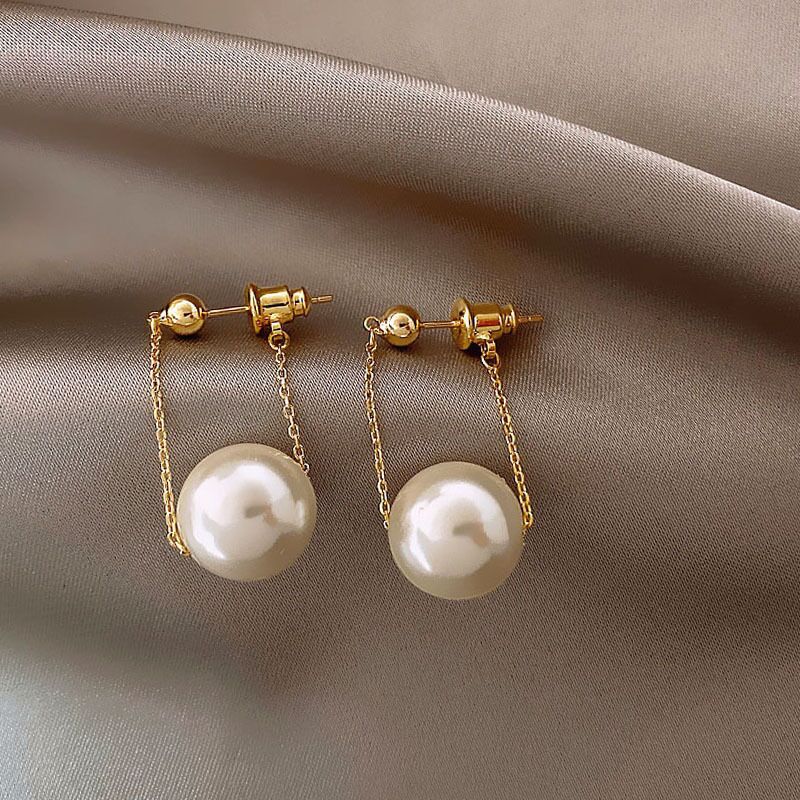 925 Silver Geometric Pearl Earrings for Women