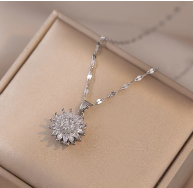 Rotatable Sunflower Necklace for Women - Chic Design