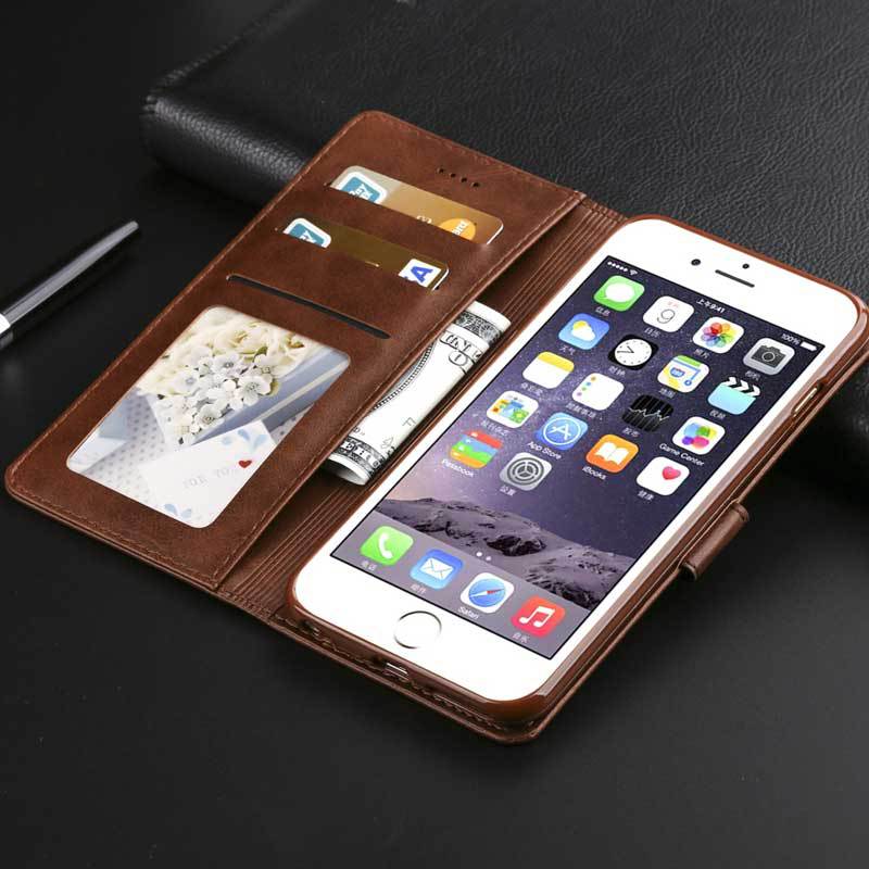 Vintage Leather Flip Wallet Case for iPhone 6/6s/6 Plus
