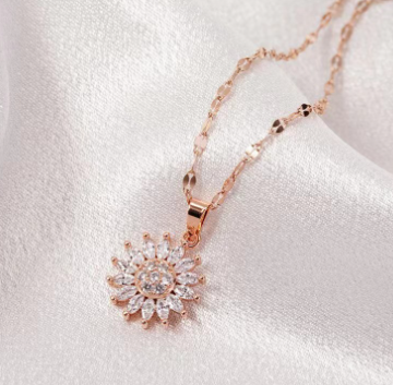 Rotatable Sunflower Necklace for Women - Chic Design