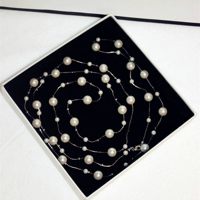 Classic Pearl-Like Sweater Chain Necklace for Women