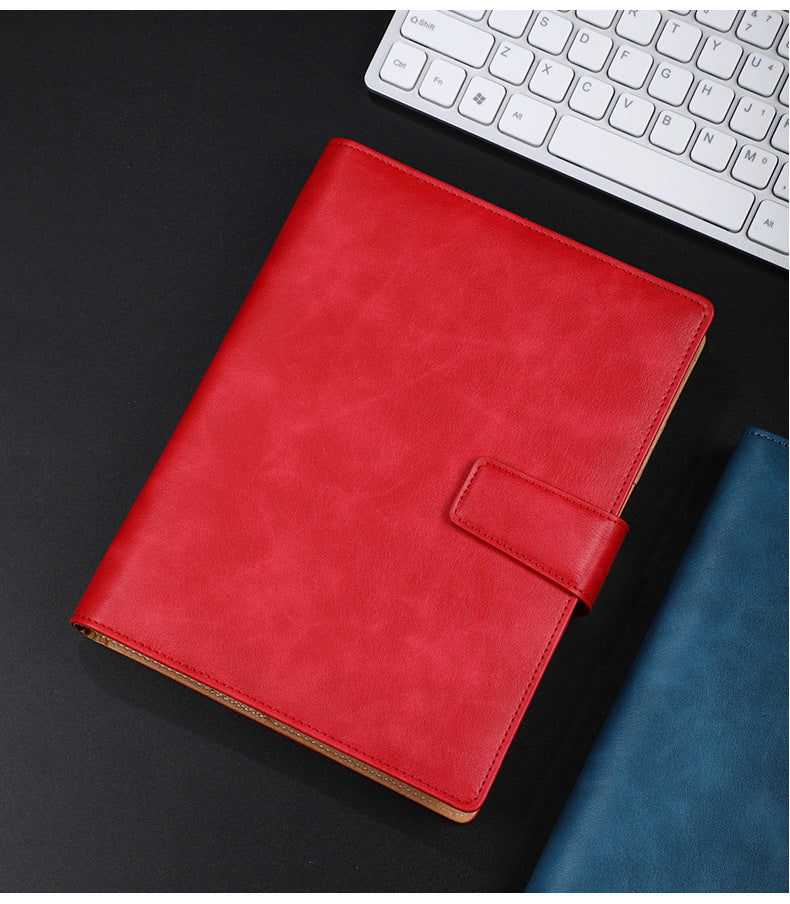 Leather Business Notebook with Loose-Leaf Design