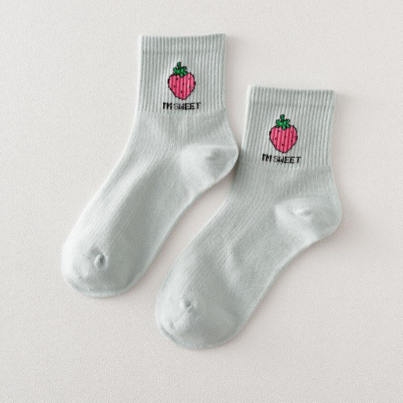 Mid-Calf Socks in Candy Colors - Preppy Style