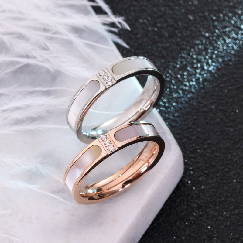 18K Rose Gold Plated Titanium Steel Shell Ring