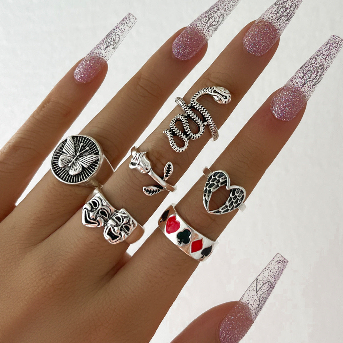 Trendy Retro Fashion Ring with Color Dripping Glaze