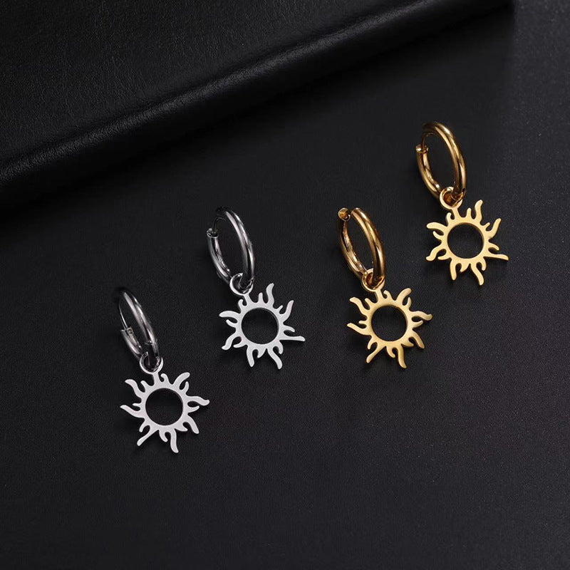 Sunflower Earrings in Stainless Steel for Men & Women