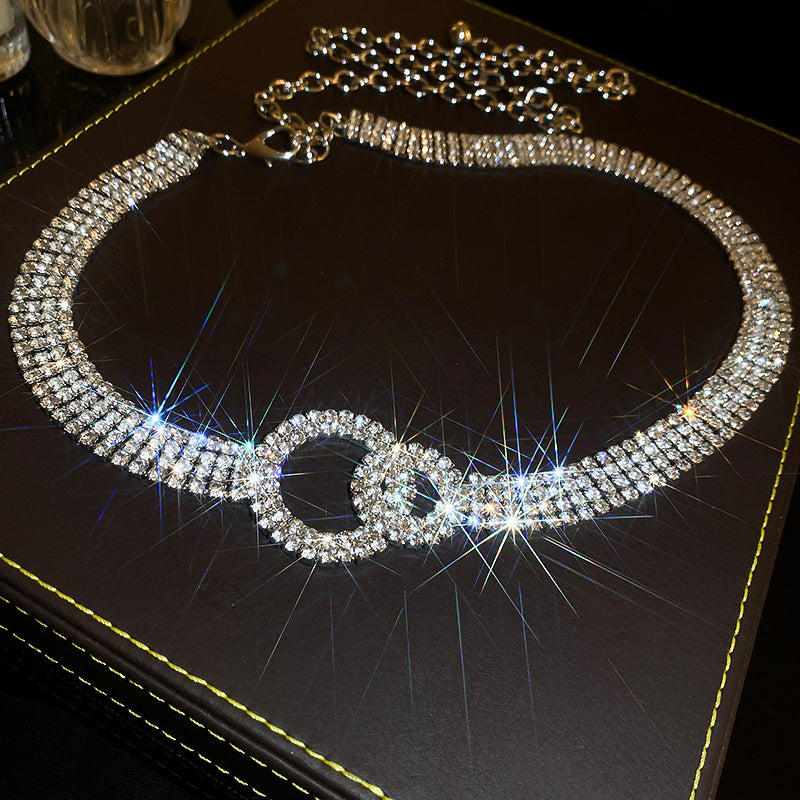 Women's Waist Chain with Diamond Circle Tassel Belt
