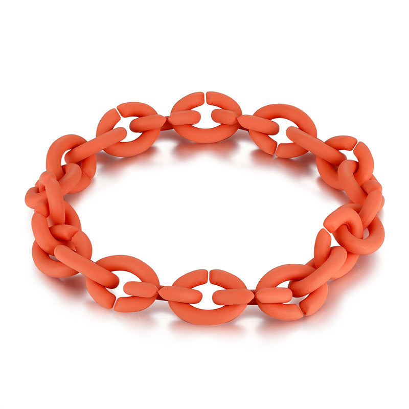 Morandi Solid Rubber DIY Woven Silicone Women's Bracelet