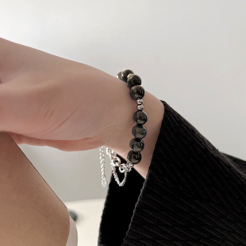 High-Grade Beaded Bracelet for Women in Brown and Blue