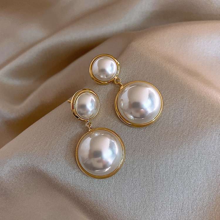 Vintage 925 Silver Pearl Earrings for Women