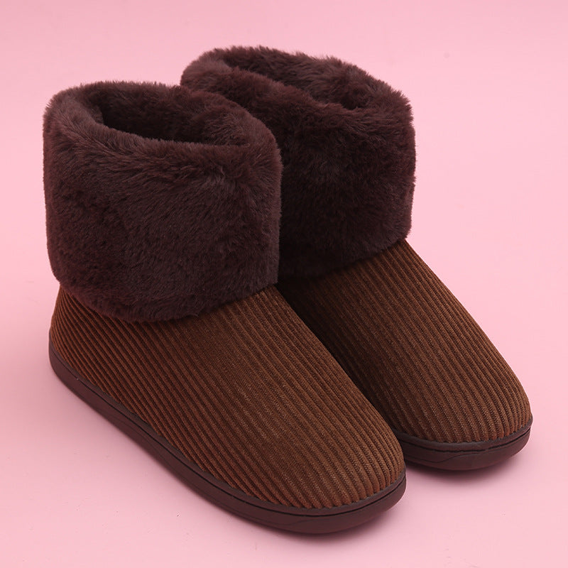 High-Top Plush Cotton Slippers for Couples (Winter)