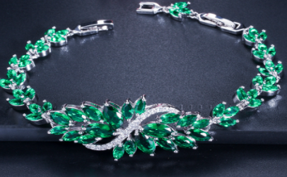 Elegant Multi-Color Zircon Bracelet with Diamond Inlay